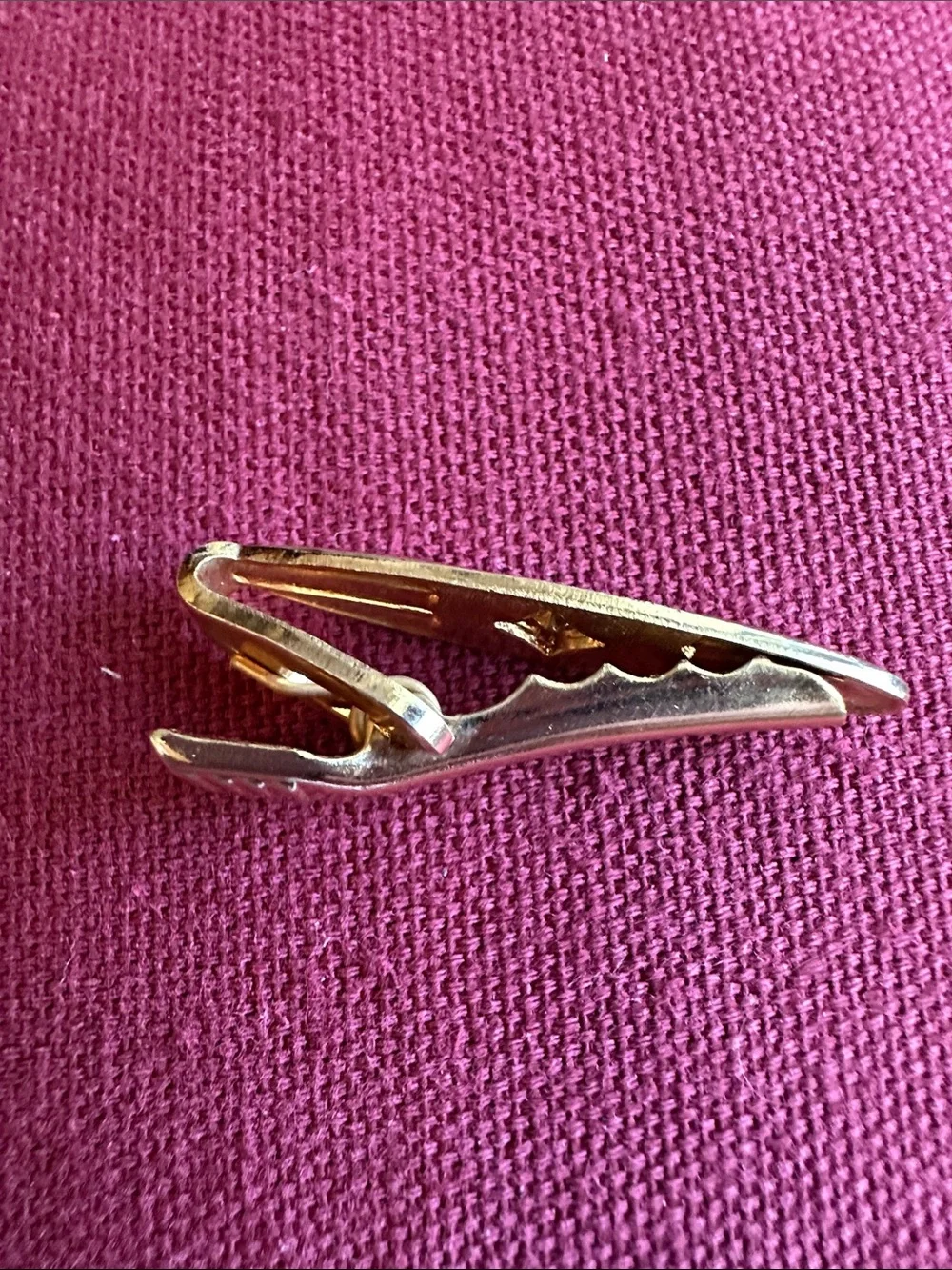 Vintage Tie Tack Gold Tone With Garnet Stone  in Excellent Condition!